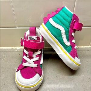 Vans Sk8 Hi Dino Pink and Teal Kids High-Top Sneakers Reissue